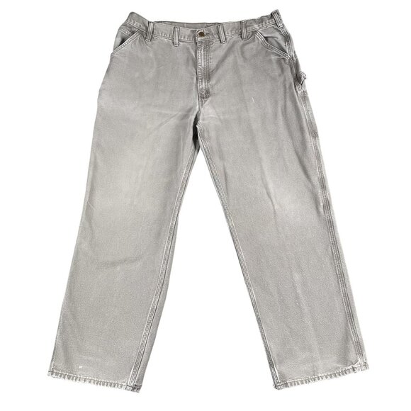 Carhartt Mens Distressed Carpenter Dungaree Pants Sz 40 x 32 - Picture 1 of 8
